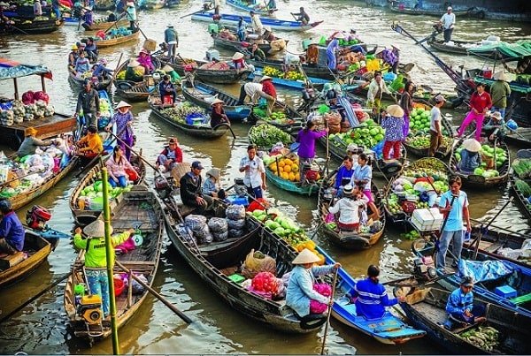 marche-flottant-au-delta-du-mekong-photo marchés flottants